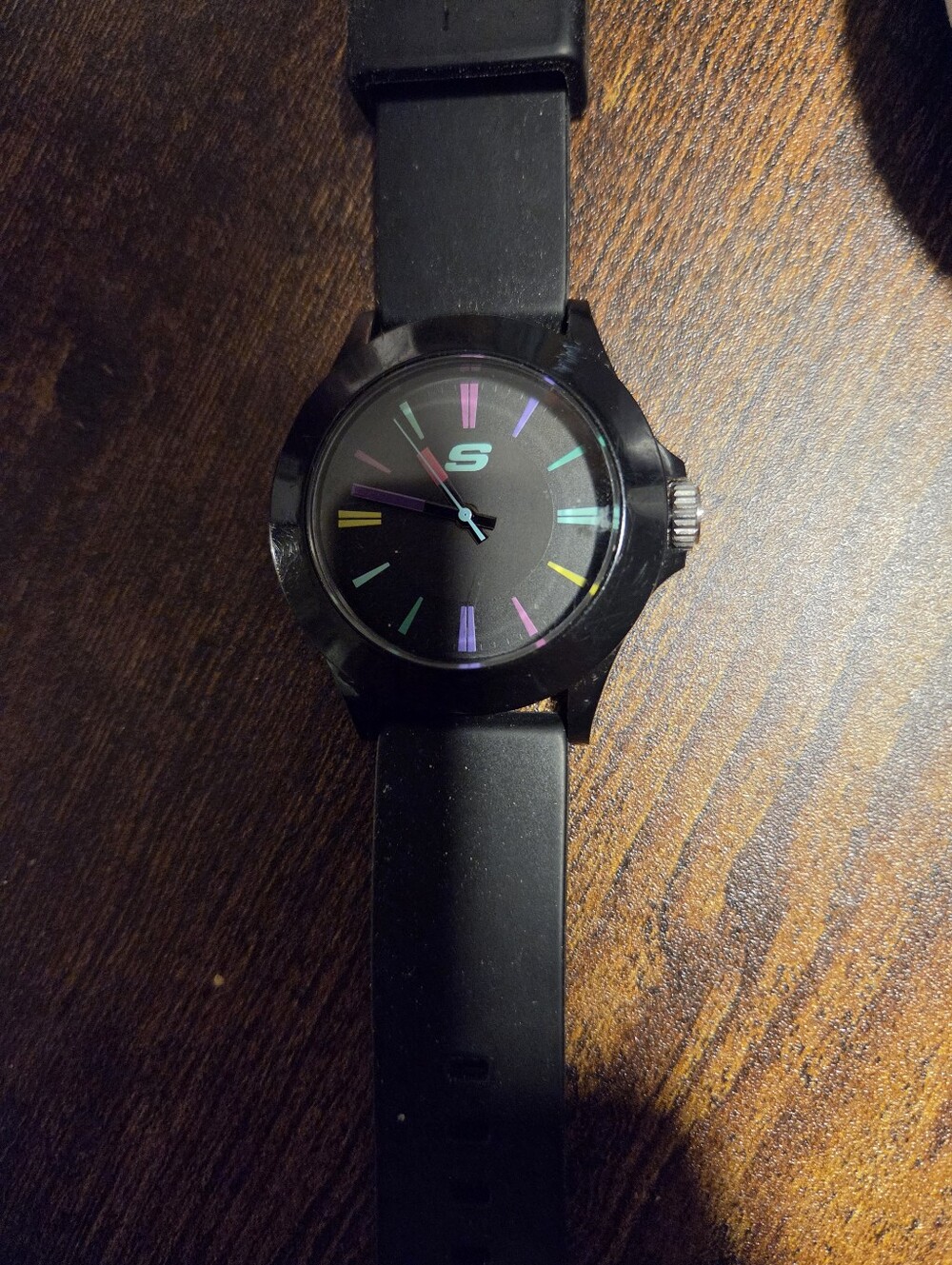 Skechers Black ilicone Watch with Multicolor Dial Accents